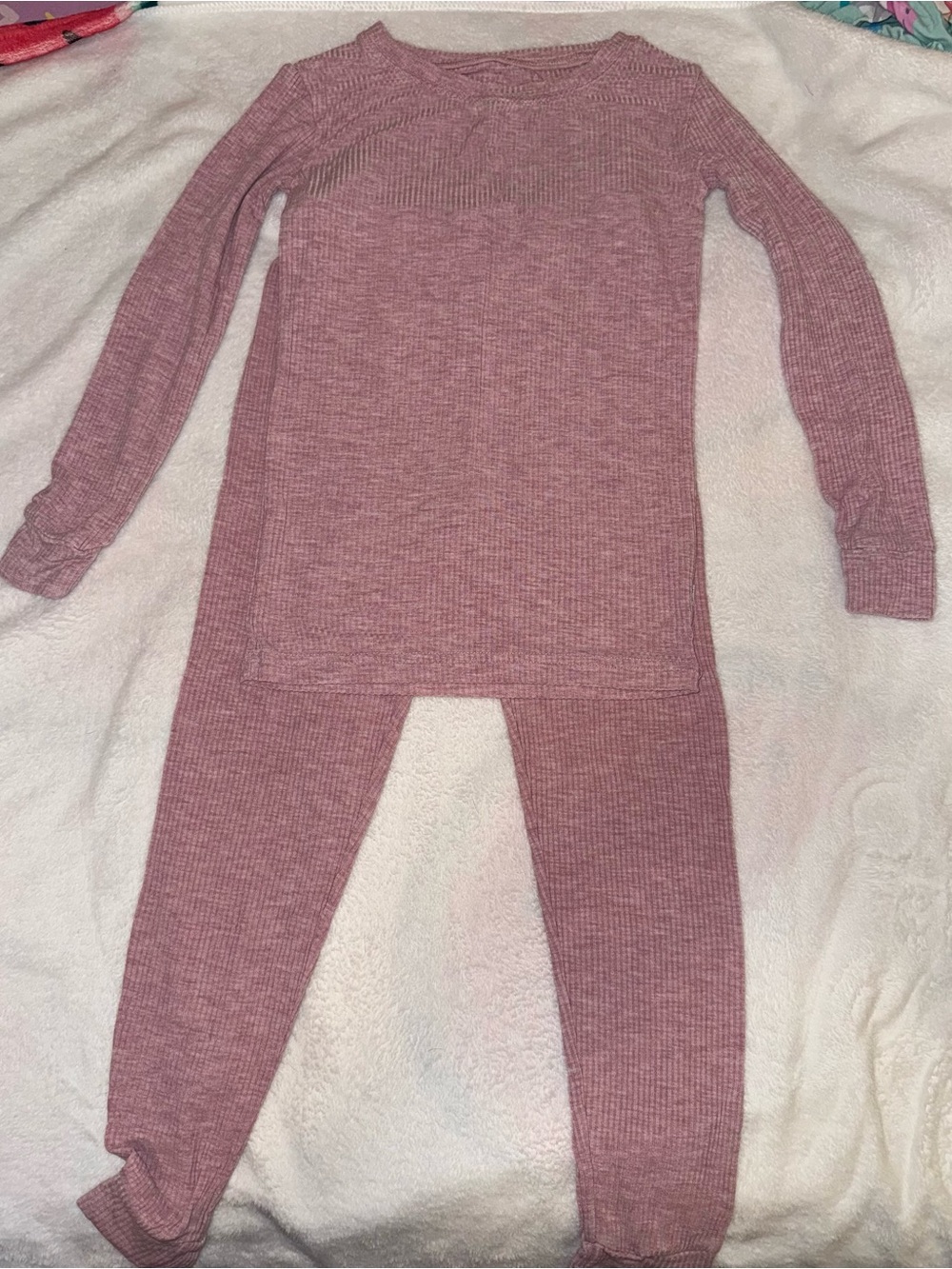 Little Sleepies Ribbed Two-Piece Set - Mauve Pink